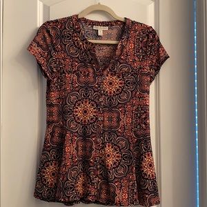 Ladies multi colored peplum blouse